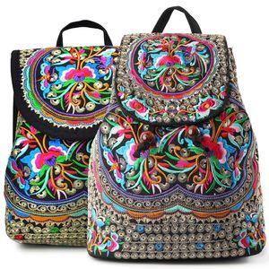 Flowers Embroidered Backpack Purse, Medium and Large, 2 Pack💗